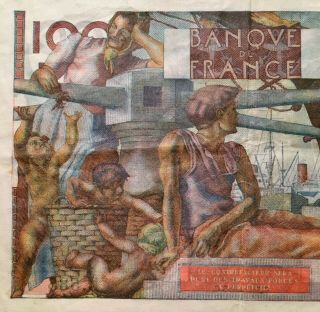 1953 France 100 Francs Banknote,  5 - 2 - 1953,  Banque de France,  Pick 128d 4