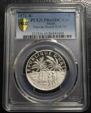 Haiti 1971 Haitienne Paradise 5 Gourde Silver Coin Pcgs Pr65dcam