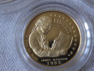 1993 Bill of Rights,  3 coin set,  $5 Gold,  $1 Silver,  50c silver,  PROOF, 2