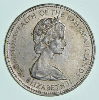 Silver World Coin - 1972 Bahama Islands 1 Dollar - World Silver Coin 17.  4g 068
