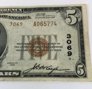 1929 $5 Type 2 Whitney National Bank of Orleans LA National Currency Note 11