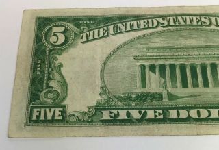 1929 $5 Type 2 Whitney National Bank of Orleans LA National Currency Note 8