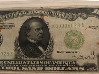1934 $1000 ONE THOUSAND DOLLAR BILL OLD CURRENCY NOTE DALLAS TEXAS 3