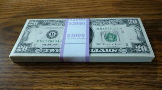 1995 $20 Star Notes 100 Note Brick All Uncirculated Consecutive Serial Numbers