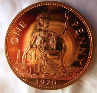 1970 Great Britain Penny - Great Proof Coin - - Britain Bin Pr