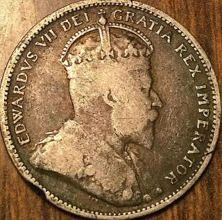 1906 Canada Silver 25 Cents Coin