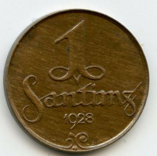 Latvia 1 Santim 1928 Without Name Au