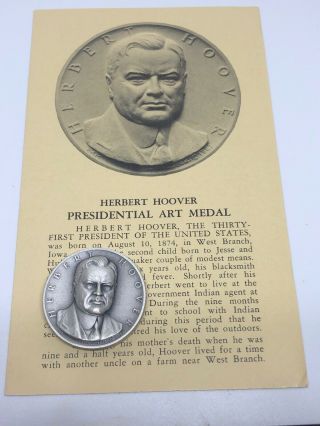 Medallic Art Co.  999 Silver Medal Coin W/cert President Herbert Hoover 1459