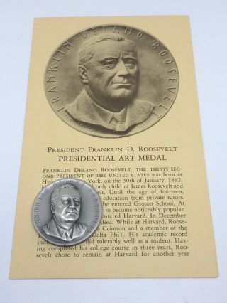 Medallic Art Co.  999 Silver Medal Coin W/cert President Franklin D.  Roosevelt
