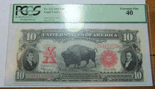 1901 Ten Dollar Buffalo Pcgs Ef 40 United States Note Serial E35411802