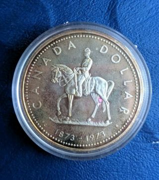 1973 Rcmp Commemorative One Dollar Coin 1$ 50 Silver Toned