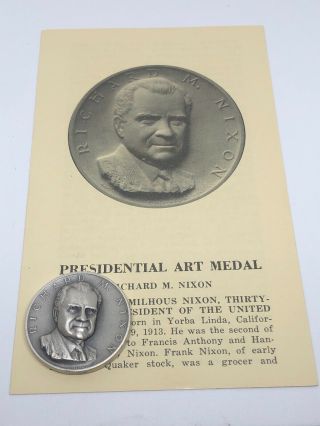 Medallic Art Co.  999 Silver Medal Coin W/cert President Richard M.  Nixon 1459