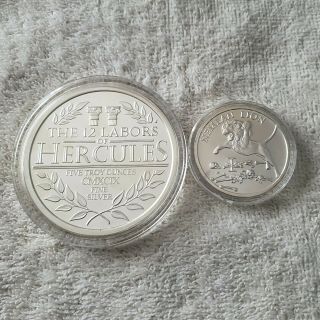 12 Labors Of Hercules Series 5 Ounce & 1 Ounce.  999 Fine Silver Bullion Coins