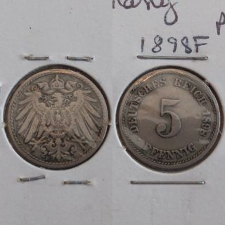 Historic Antique German 5 Pfennig Coin More Than 100 Years Old Deutsches Reich