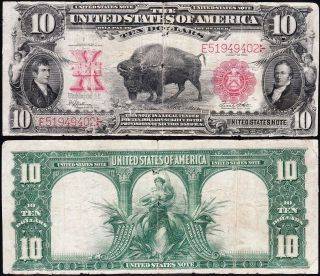 Affordable Scarce 1901 $10 " Bison " Us Note E51949402