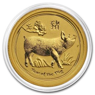 2019 1/20th Oz.  Pure.  9999 Gold Year Of The Pig Perth Gem $119.  88