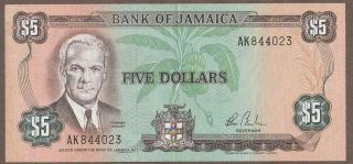 1984 Jamaica 5 Dollar Note Unc