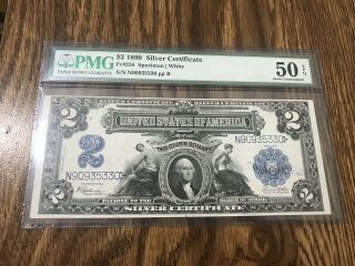 1899 $2 SILVER CERTIFICATE PMG 50 About Uncirculated SPEELMAN/WHITE 3