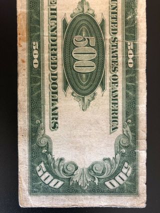 $500 FIVE HUNDRED DOLLAR BILL - Series 1934A - Federal Reserve Note - Atlanta,  GA 5