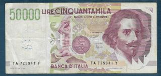 Italy 50000 Lire,  1992,  Vf