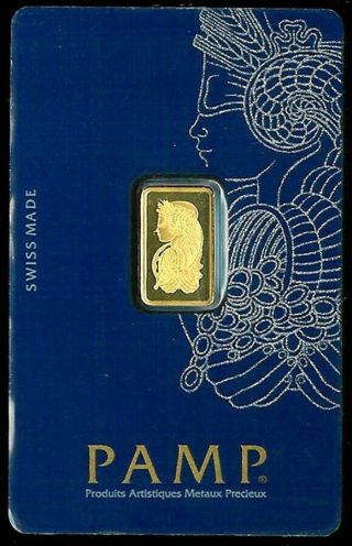 Pamp Gold Swiss Horn Of Plenty 2.  5 Grams.  9999 Fine Bar In Assay Card