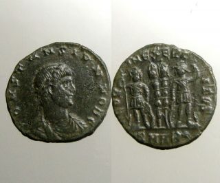 Constans Bronze Ae4_youngest Son Of Constantine The Great_2 Soldiers