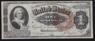Us 1886 $1 " Martha " Silver Certificate Fr 219 Vf - Xf (- 608)
