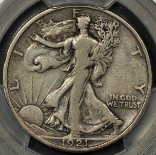 1921 Pcgs Vg10 Walking Liberty Half Dollar