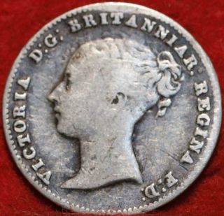1859 Great Britain 3 Pence Silver Foreign Coin