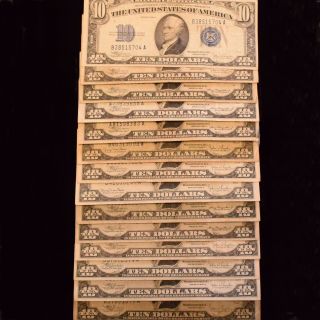 $270 Face $10 Silver Certificates Series 1934 A C & D