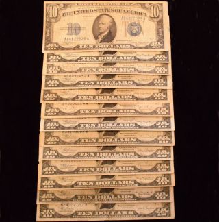 $270 Face $10 Silver Certificates Series 1934 A C & D 2