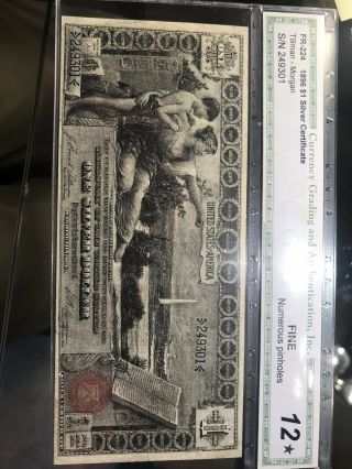 1896 $1.  00 Silver Certificate Fine 12 Fr - 224