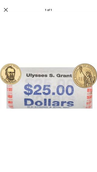 2011 Ulysses S Grant - Uncirculated Presidential Dollar Coin Roll - " Head/tail "