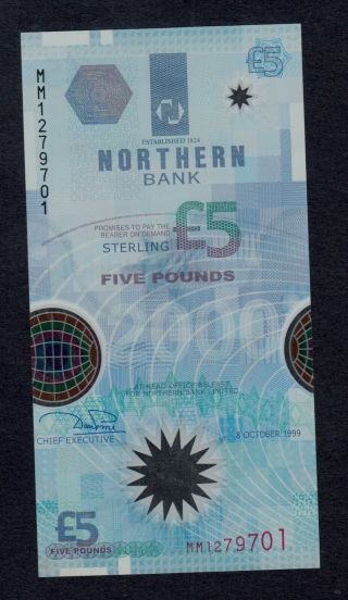 Northern Ireland 5 Pounds 1999 Pick 203a Unc.