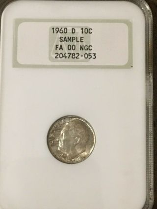 1960 - D Roosevelt Dime 10c Silver Ngc Sample Fa 00 Rk - 244