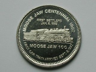 Moose Jaw Sk Canada 1982 Trade Dollar Token Cpr Railway Steam Locomotive