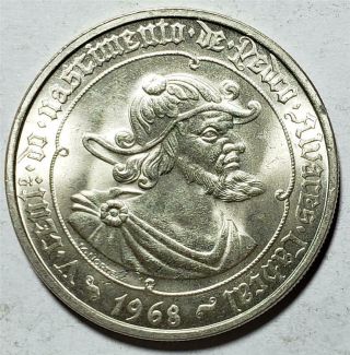 Portugal,  50 Escudos,  1968,  Frosty Bu,  Pedro Alvares Cabral, .  376 Ounce Silver