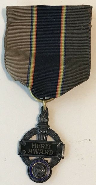 Vintage Sterling Silver American Legion Merit Award Medal