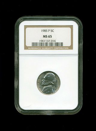 1985 - P Jefferson Nickel Ngc Graded Ms65 Ms 65 Low Population Of Only 33