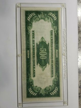 1934 - A $500 FIVE HUNDRED DOLLAR BILL FEDERAL RESERVE NOTE BOSTON 6