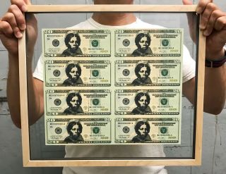 Harriet Tubman Stamped Uncut Eight - Note Sheet Of $20 Bills