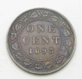 Canada 1 Cent 1893 - Bronze - Victoria - Vf/xf - 758