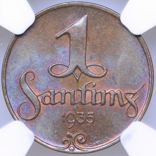 Latvia 1 Santims 1935 Ngc Ms 66 Bn Very Top Pop