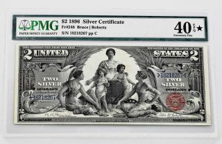 $2.  00 Silver Certificate 1896 Fr 228 Pmg Certified Extremely Fine 40 Epq