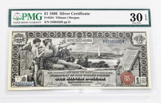 $1.  00 Silver Certificate 1896 Fr 224 Pmg Certified Very Fine 30 Epq