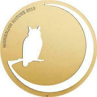 Mongolia 2016 500 Togrog Mongolian Nature - Owl 1/2 Oz Silver Coin