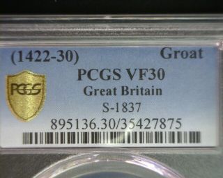 (1422 - 30) Groat Pcgs Vf30 Great Britain