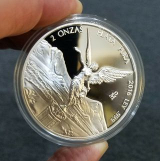2016 Mexico 2 Oz.  999 Silver Libertad Proof 2 Onza - In Capsule