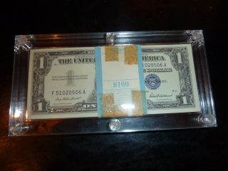 100 Consecutive 1957 Silver Certificates In Display Case