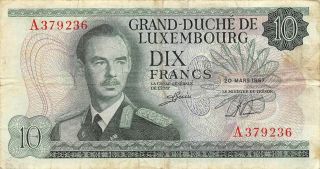 Luxembourg 10 Francs 20.  3.  1967 Series A Circulated Banknote Me2